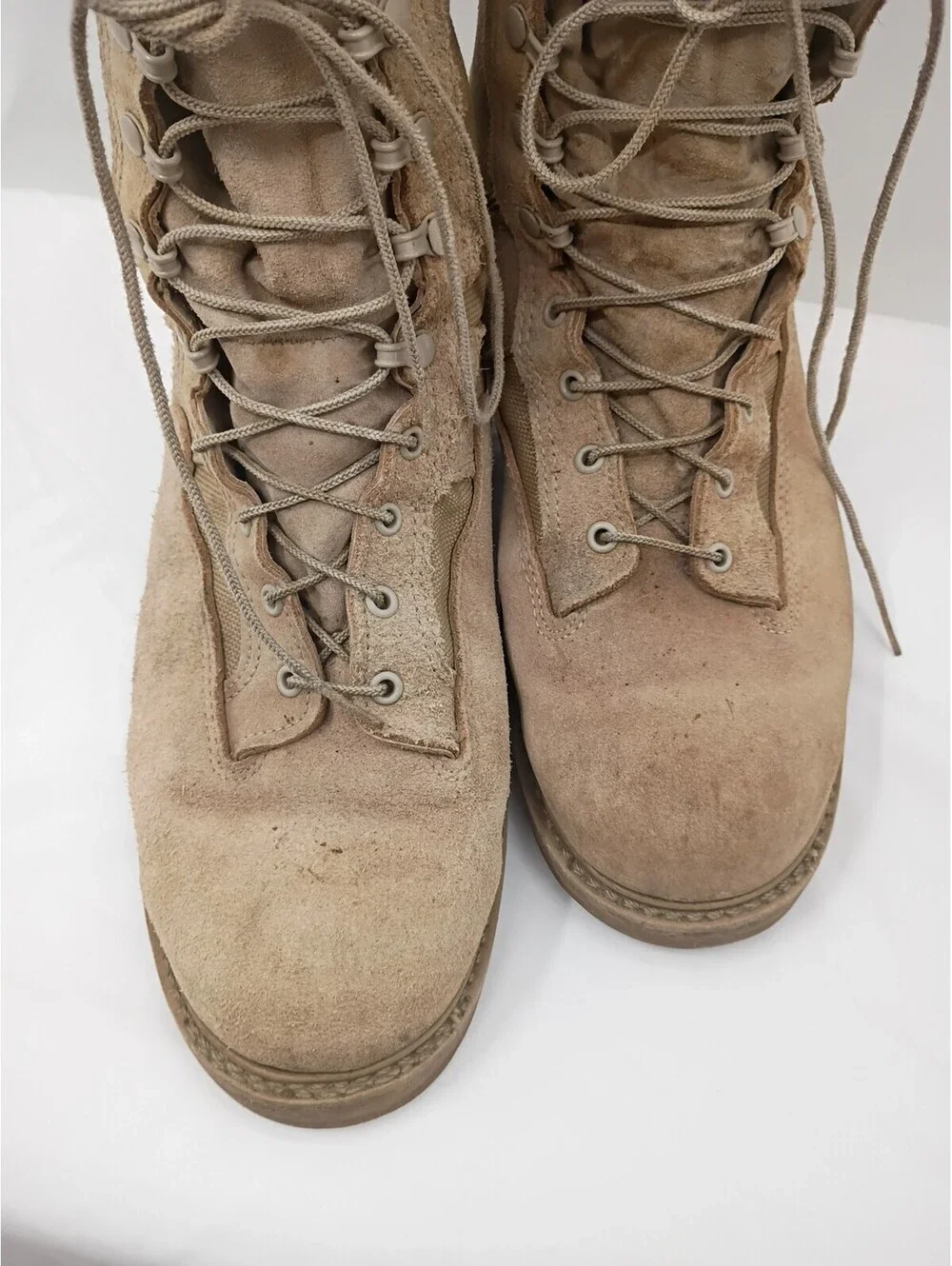 Bates Military Boots Mens Size 12 W Beige Gore Tex  Lace Up Vibram Sole Outdoor